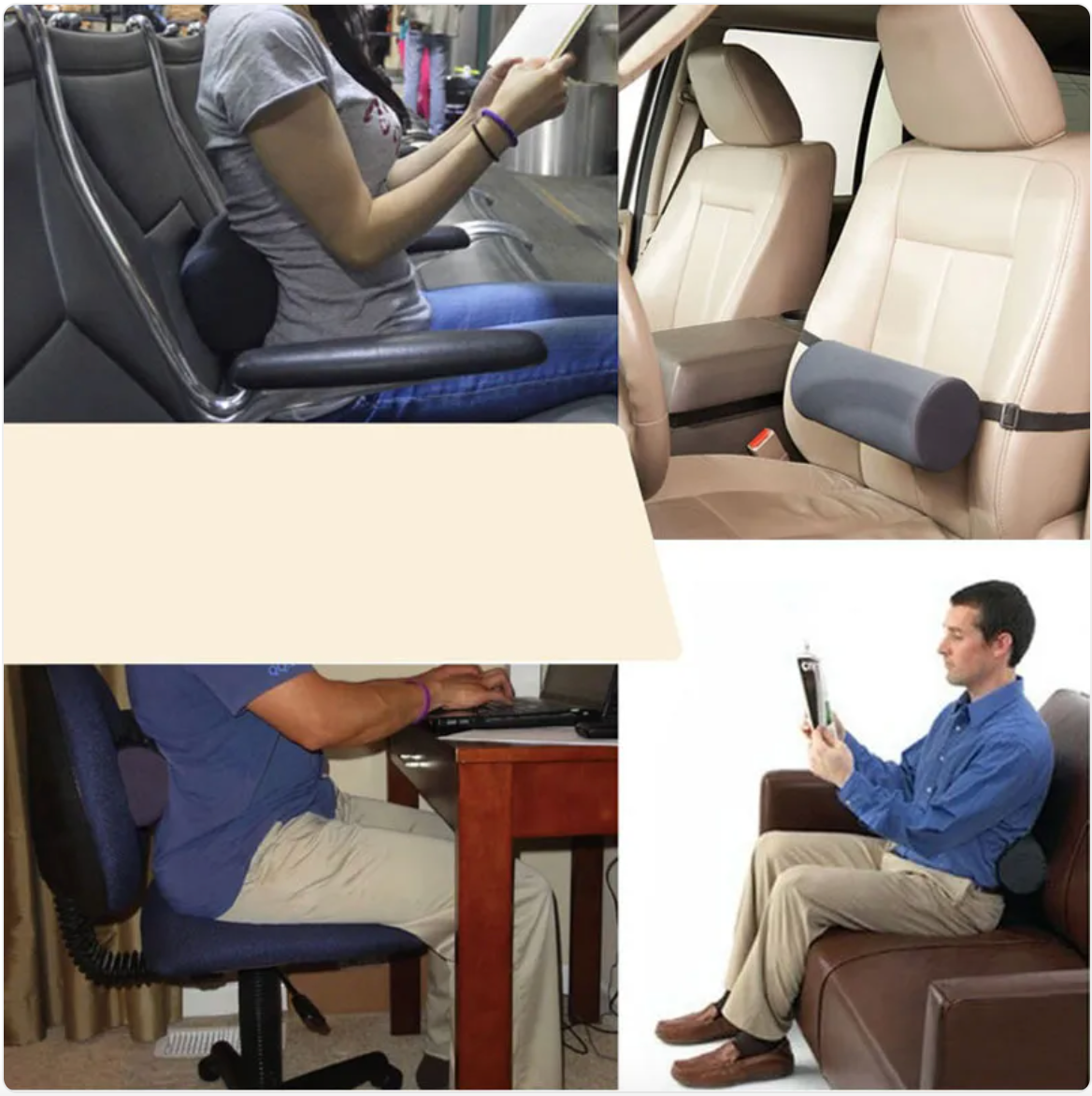 McKenzie Lumbar Support Roll Cylinder Cushion Lumbar Support Pillow